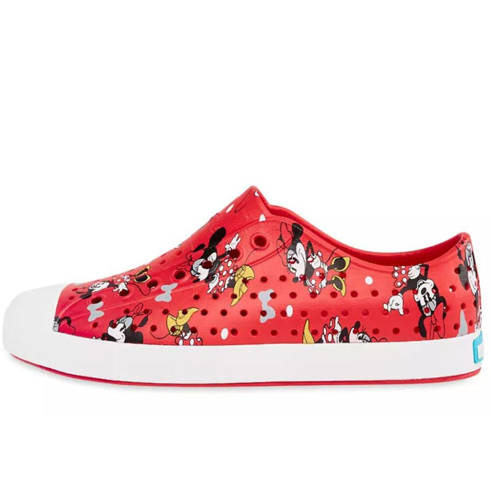 Native Women's Red White Disney Minnie Mouse Slip-On Casual Sneaker Size 6